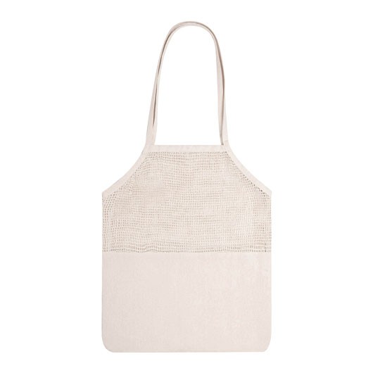 Mesh Calico Tote Bags Natural